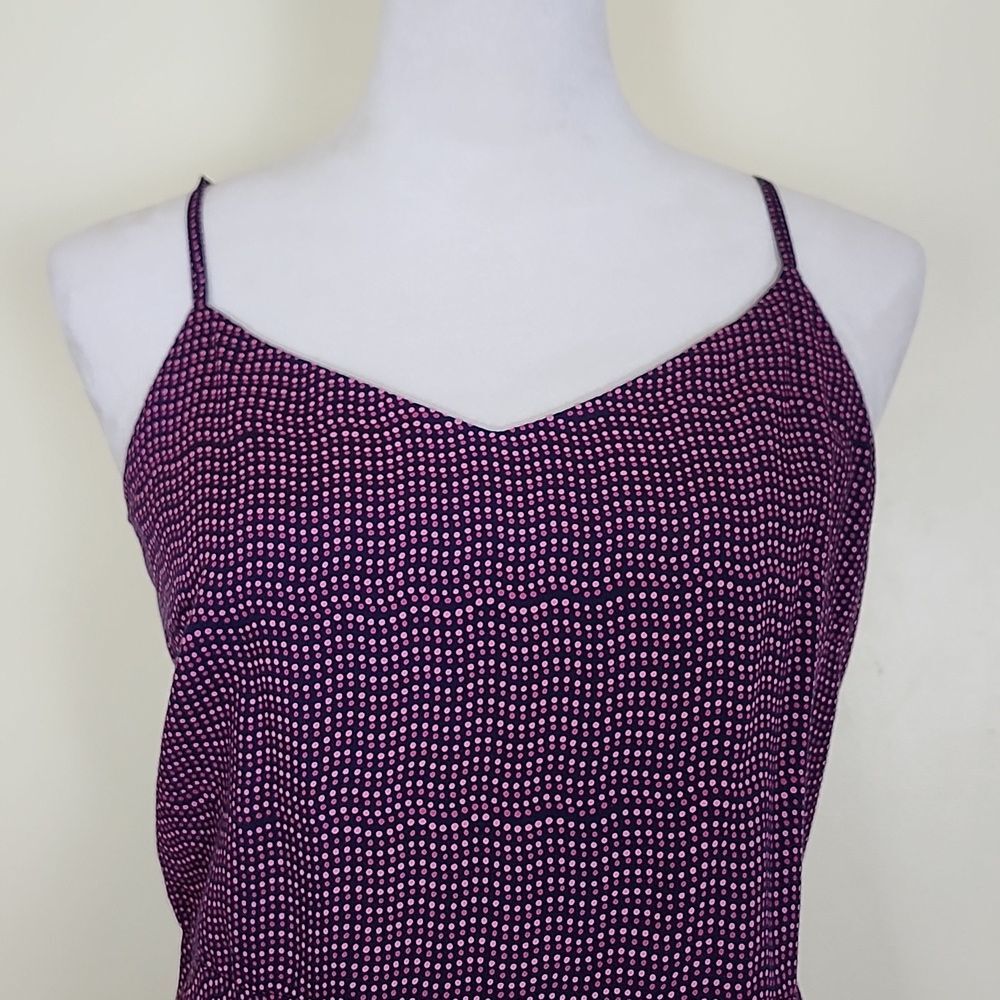 Gap Women's Soft Cami F/F Flowy, Spaghetti Straps, Sun Dress, Navy w/Pink Dots
